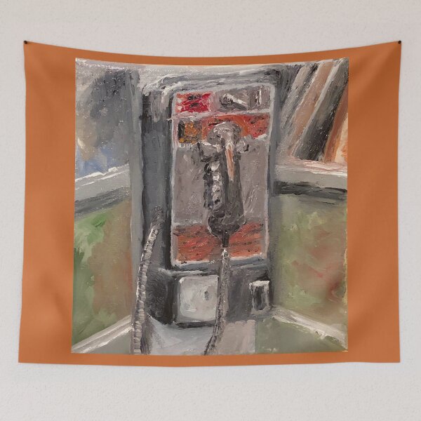 Item preview, Mojave Desert Phone Booth Oil Painting telephone payphone designed and sold by JTony.