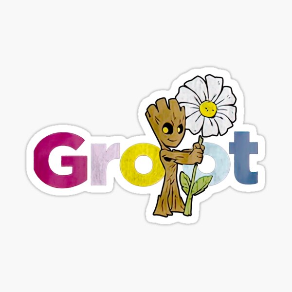 T-shirt Marvel Groot Flowers Gardiens de la Galaxie pour les fans Sticker