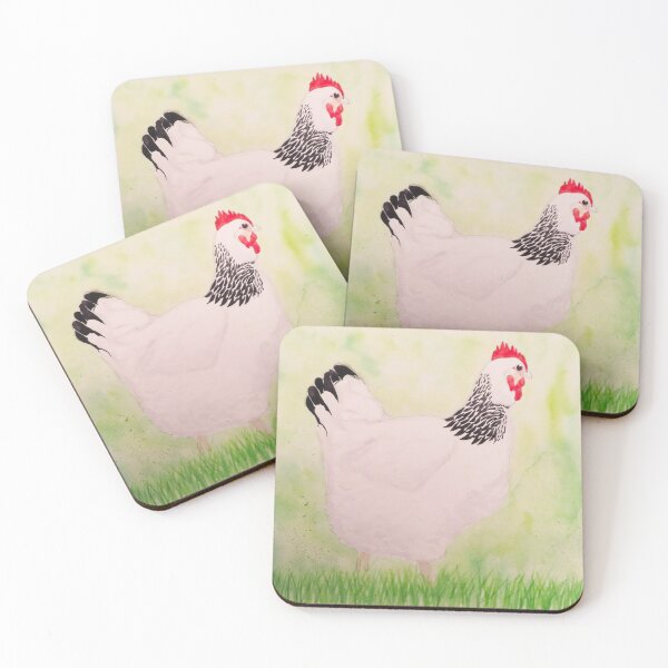 Item preview, Black and White Watercolor Chicken| Melanie Jensen Illustrations designed and sold by Melanie Jensen.