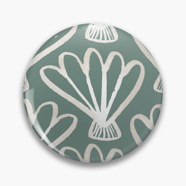 Item preview, Watercolour scallop shell on green designed and sold by Ashleigh Fish.