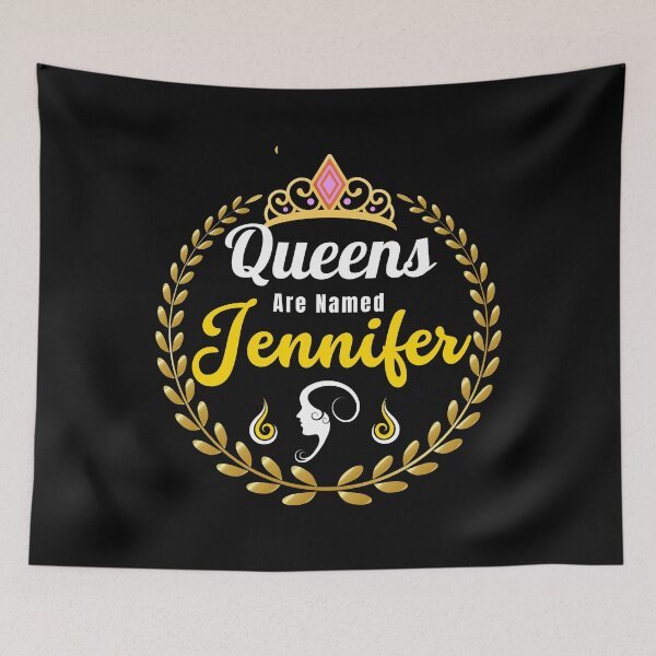 Item preview, Queens Are Named Jennifer - Custom Gifts For Jennifer  | Retro Gold White Design designed and sold by Delandor.