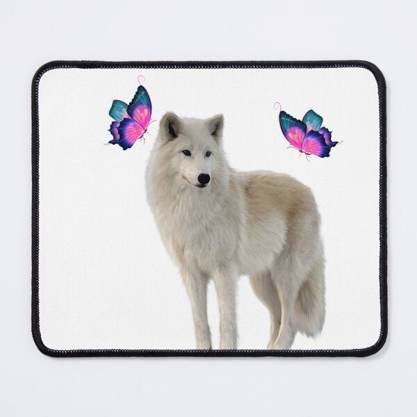 Item preview, White Wolf With Beautiful Butterflies designed and sold by RMelissart.