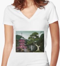 Japon Women's Fitted V-Neck T-Shirt