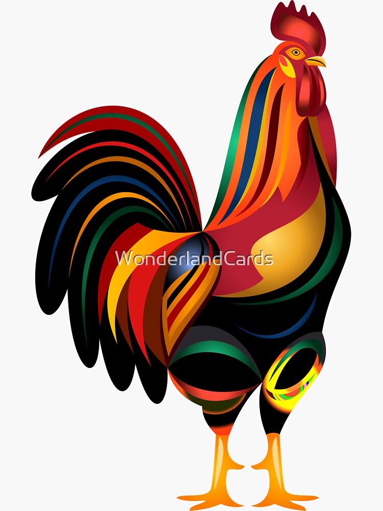 "Pride Rooster " Sticker for Sale by WonderlandCards Redbubble