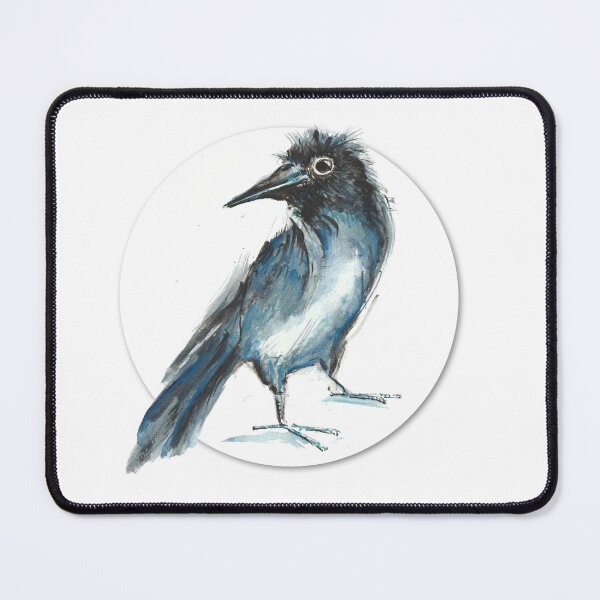 Item preview, crow raven bird black plumage cheeky illustration designed and sold by originalstar.