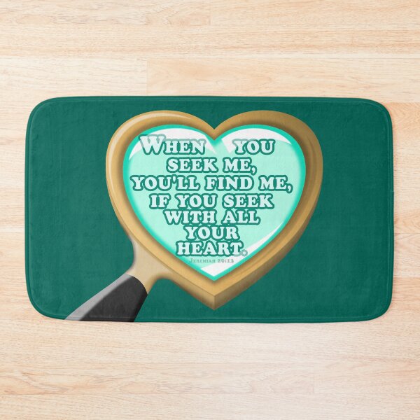 Item preview, Heart magnifying glass with Bible verse Jeremiah 29:13: Seek God with all your heart designed and sold by GiborDesign.