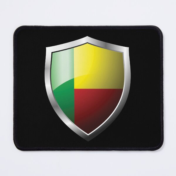Item preview, Strong Benin Flag Shield Country designed and sold by HelloFromAja.