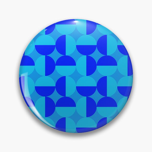 Item preview, monochrome blue geometrical abstract circle pattern designed and sold by pauloneill-art.