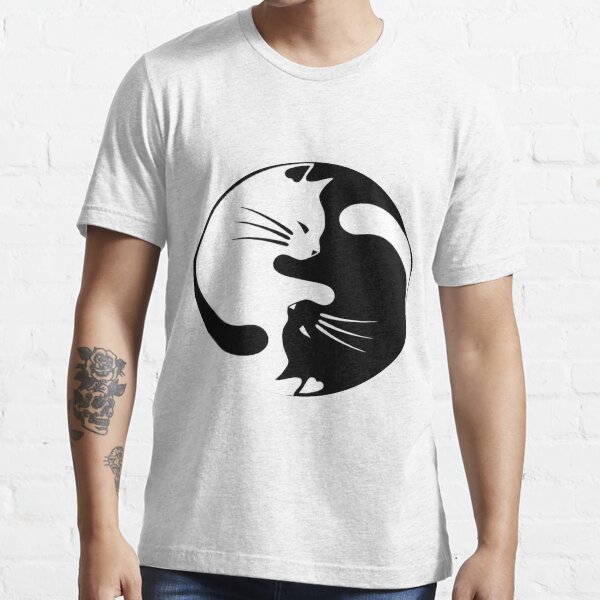 Vista previa del artículo con la obra «Gato Ying yang», diseñado y vendido por credbubble.