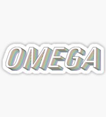 Griechischer Buchstabe des Omega 3D Regenbogens Sticker