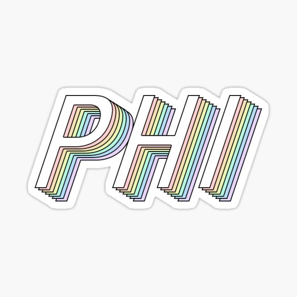 phi 3D rainbow greek letter Sticker