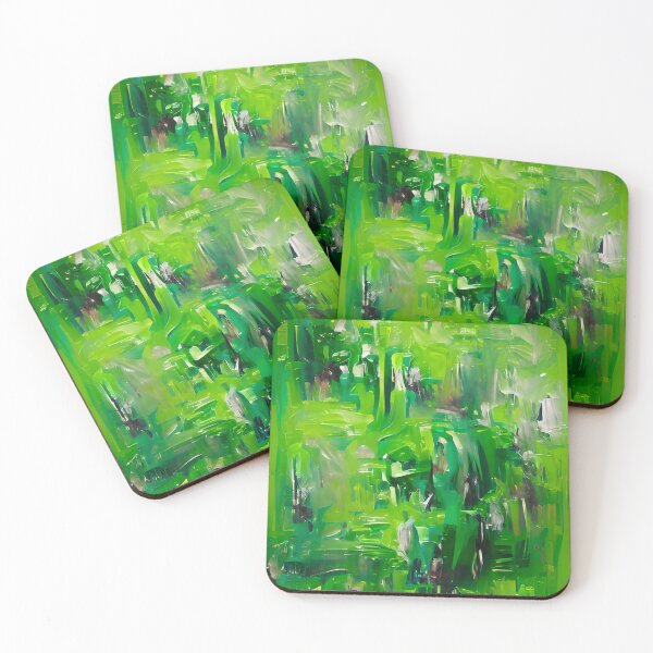 Aperçu de l'œuvre Abstrait vert, esthétique verte créée et vendue par Baneen Alethary.