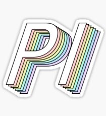Pegatina pi letra griega del arco iris 3D