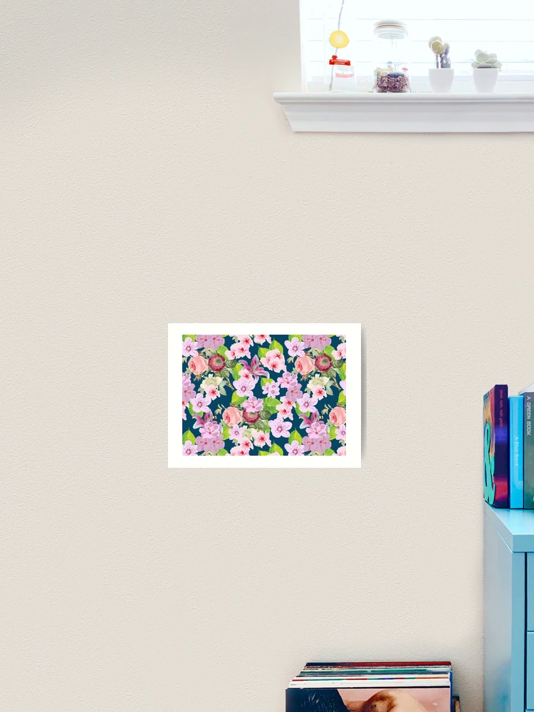 Thumbnail 2 of 3, Art Print, Pink Spring Pattern designed and sold by SagaciousDesign.