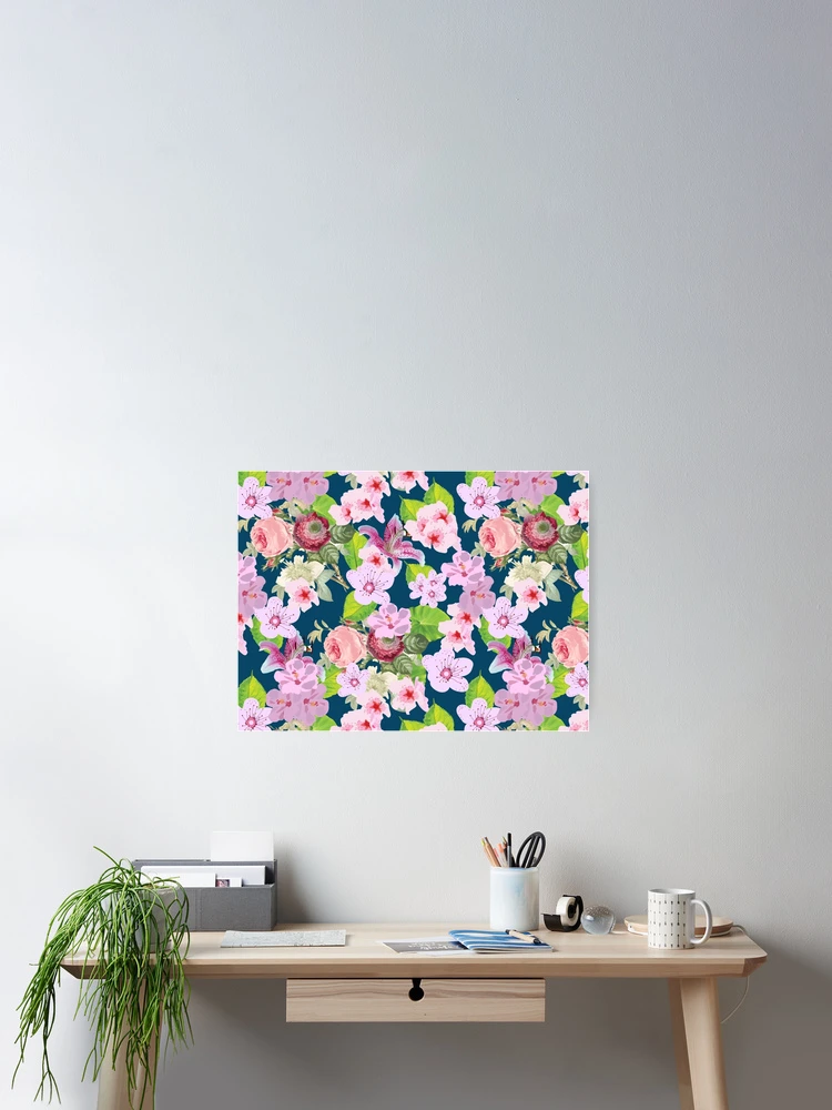 Thumbnail 2 of 3, Poster, Pink Spring Pattern  designed and sold by SagaciousDesign.