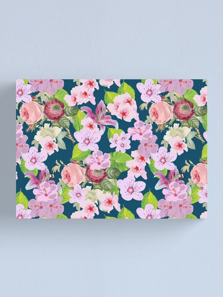 Thumbnail 1 of 3, Canvas Print, Pink Spring Pattern designed and sold by SagaciousDesign.
