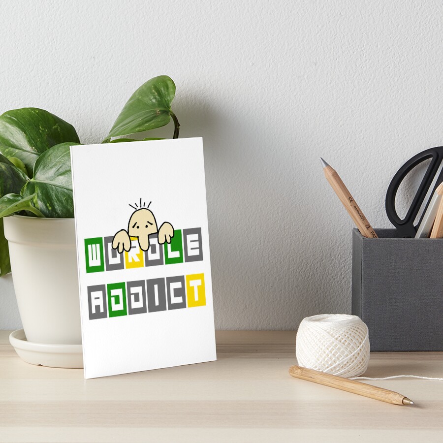 "Funny Wordle Addict Wordle Game Cartoon " Art Board Print by