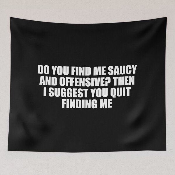 Item preview, Do you find me saucy and offensive. Then I suggest you quit finding me designed and sold by Colorfulandfun.