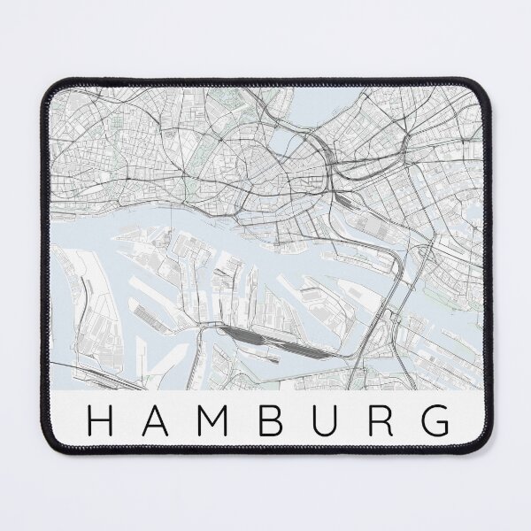 Item preview, Hamburg map minimalist in colour with blue and green designed and sold by DesireeVDA.