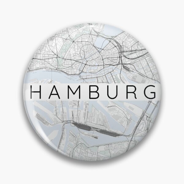 Aperçu de l'œuvre Carte de Hambourg minimaliste en couleur avec du bleu et du vert créée et vendue par DesireeVDA.