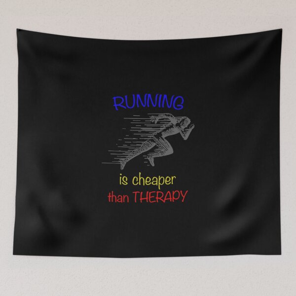 Item preview, Running Is Cheaper Than Therapy Image Quote Classic T-Shirt designed and sold by stewaales6.