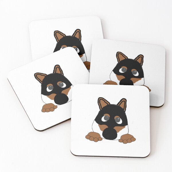 Item preview, shiba black and tan peeking cartoon  designed and sold by amvien855.