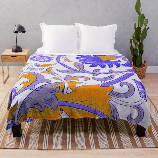 Item preview, Blue Orange Floral Lodden Pattern designed and sold by fowons.
