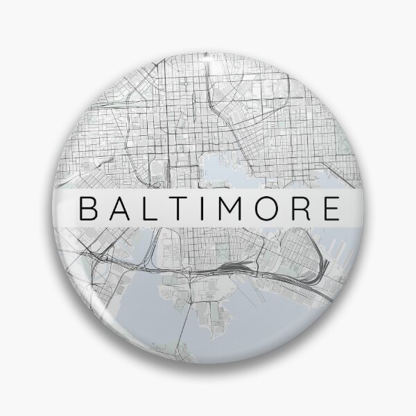 Item preview, Baltimore map minimalist in colour with blue and green designed and sold by DesireeVDA.