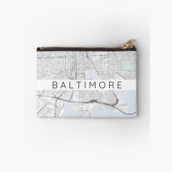 Item preview, Baltimore map minimalist in colour with blue and green designed and sold by DesireeVDA.