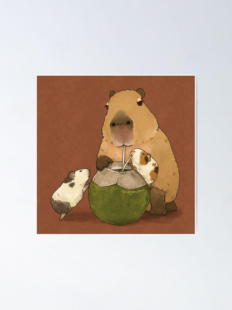 "Coconut dog Capybara" Poster for Sale by nnggoc Redbubble