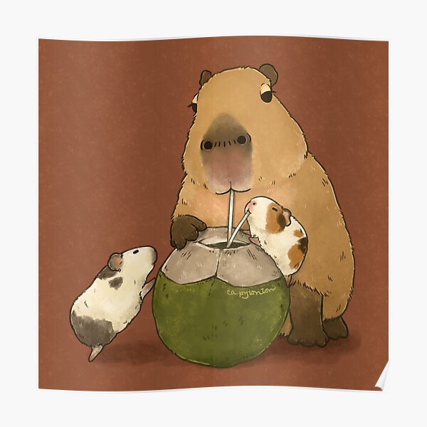 "Coconut dog Capybara" Poster for Sale by nnggoc Redbubble