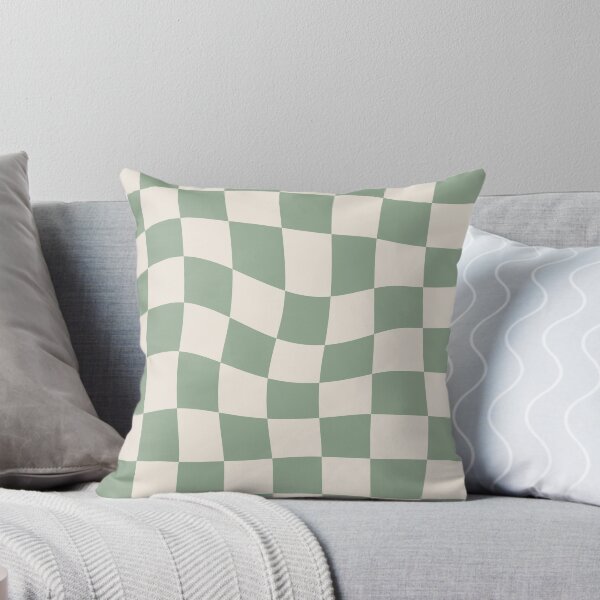 Item preview, Sage Green Warped Checkered Pattern Checkerboard designed and sold by enricadenicola.