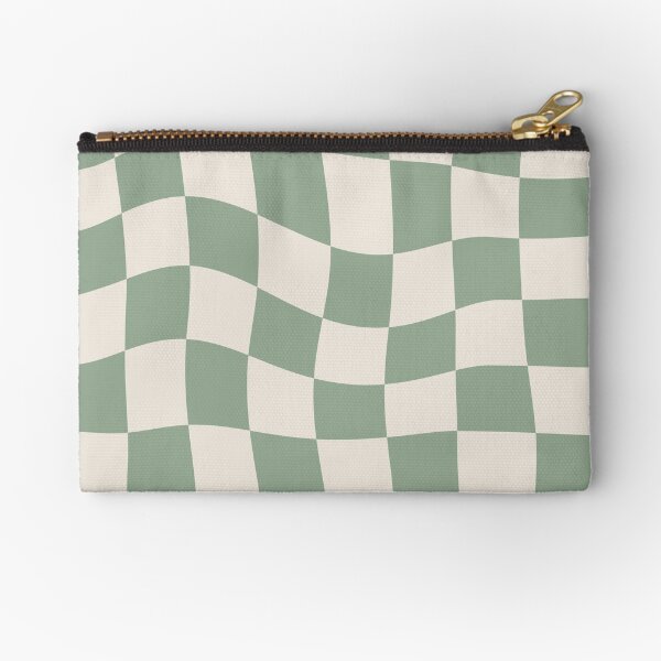 Item preview, Sage Green Warped Checkered Pattern Checkerboard designed and sold by enricadenicola.