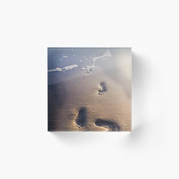 Footprints in the sand Acrylic Block
