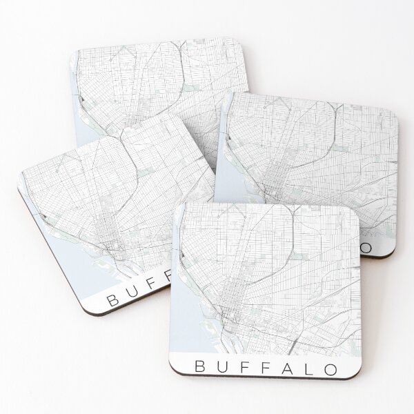 Item preview, Buffalo map minimalist in colour with blue and green designed and sold by DesireeVDA.