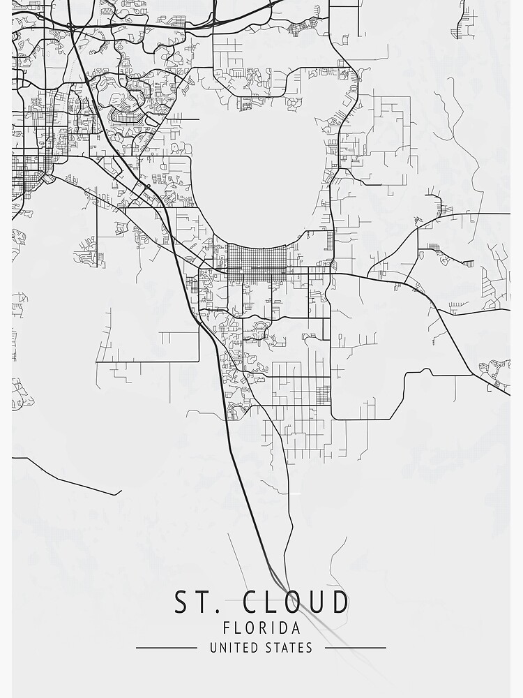 "St. Cloud Florida US Gray City Map" Poster for Sale by ctmapprint