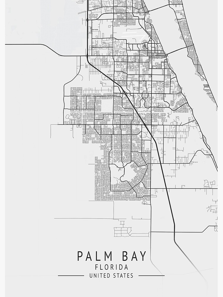 "Palm Bay Florida US Gray City Map" Poster for Sale by ctmapprint