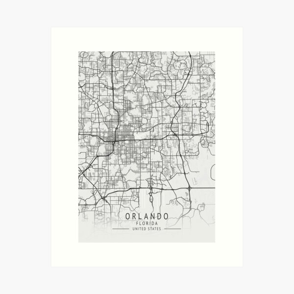 Item preview, Orlando  -  Florida - US Gray City Map designed and sold by ctmapprint.