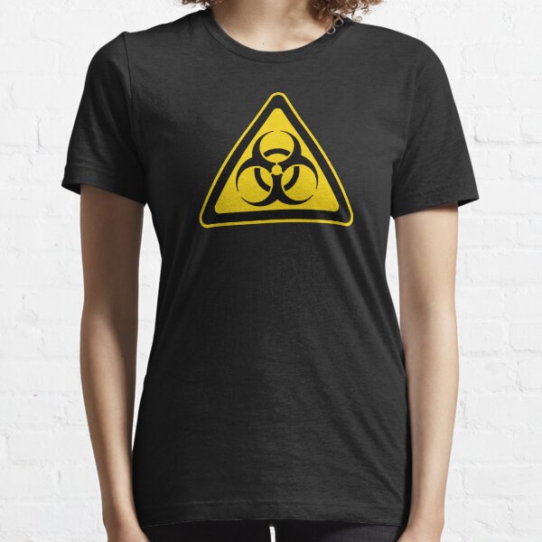 Biohazard Symbol Warning Sign - Yellow & Black - Triangular Essential T-Shirt