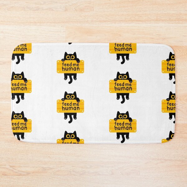 Item preview, Black Cat - feed me human (illustration style for cat lovers) designed and sold by Bantam Studio.