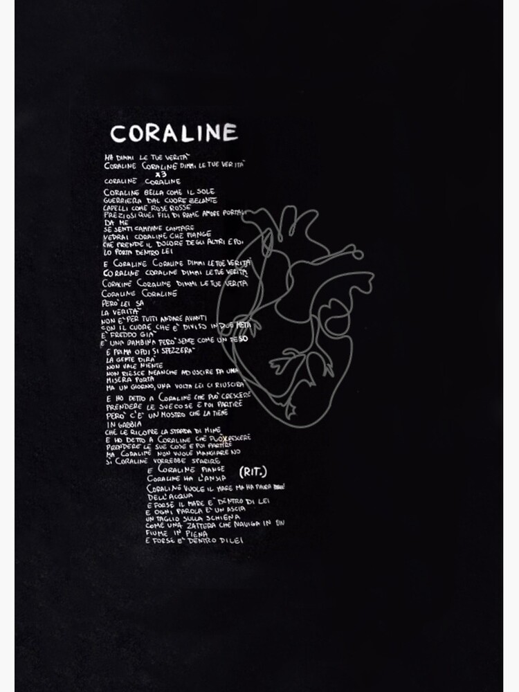 "Maneskin Coraline Lyrics Illustration" Spiral Notebook by monchaelin Redbubble