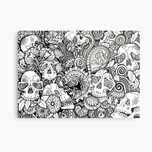 Skulls All Over Metal Print