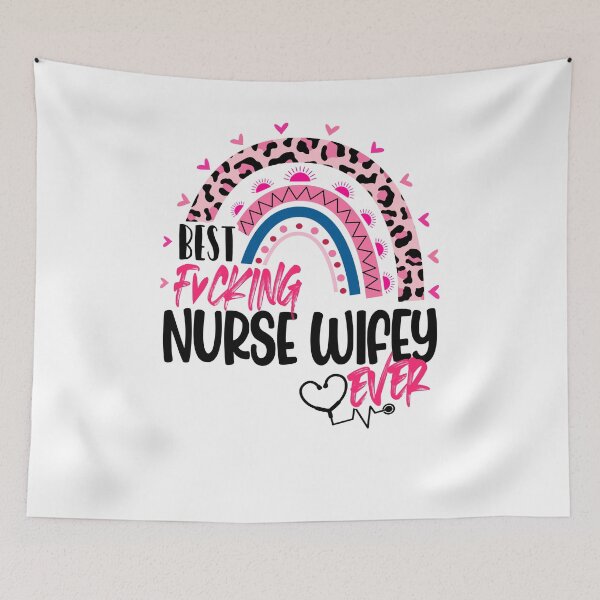 Artikelvorschau, Best Nurse Wifey Ever Mothers Day Nurses Day Leopard Rainbow entworfen und verkauft von EasyPrintGift.