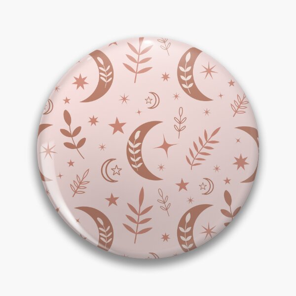 Item preview, Beautiful earthy boho moon pattern in brown  with leaves and stars  designed and sold by Yasminepatterns .