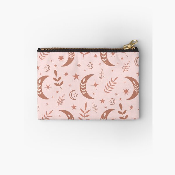 Item preview, Beautiful earthy boho moon pattern in brown  with leaves and stars  designed and sold by Yasminepatterns .