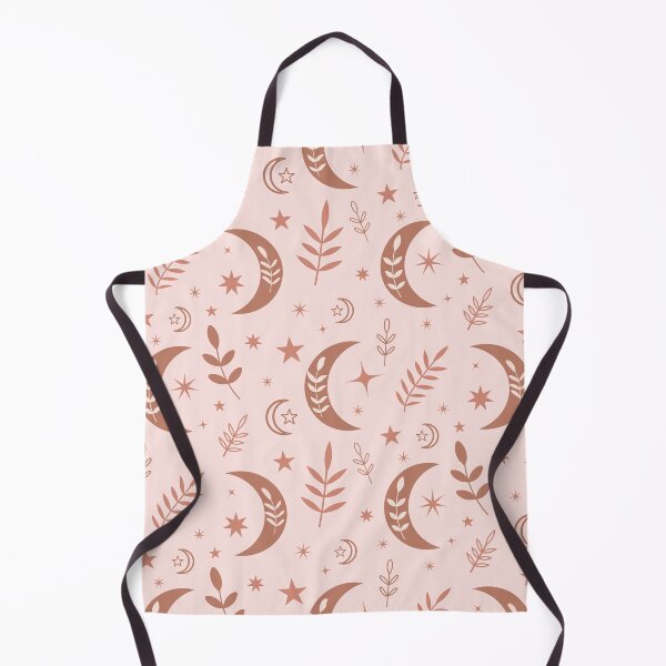 Item preview, Beautiful earthy boho moon pattern in brown with leaves and stars designed and sold by Yasminepatterns .