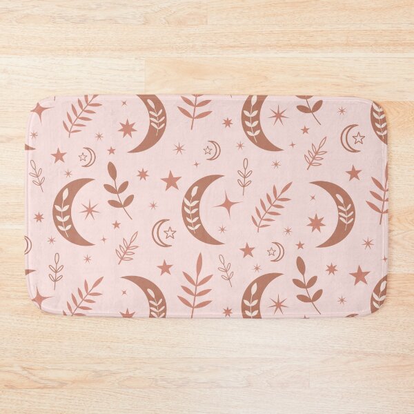 Item preview, Beautiful earthy boho moon pattern in brown  with leaves and stars  designed and sold by Yasminepatterns .
