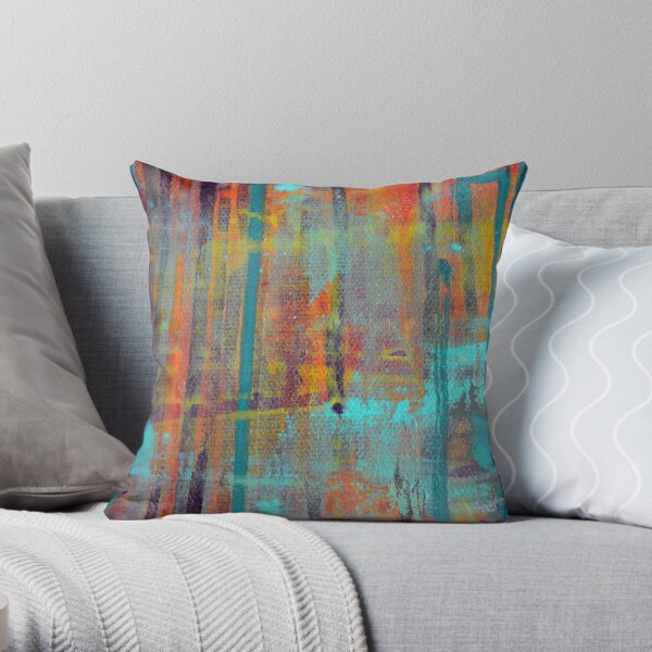 Tangerine Mayhem Throw Pillow