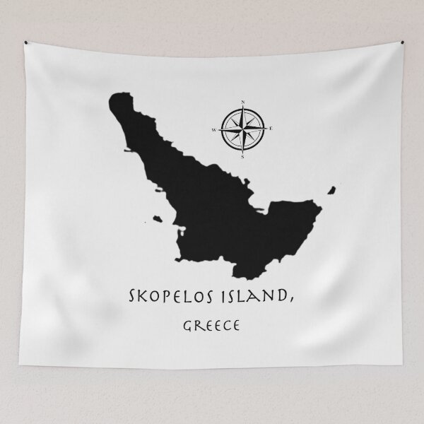 Item preview, Skopelos Island Map with Compass designed and sold by SMP-Shop.