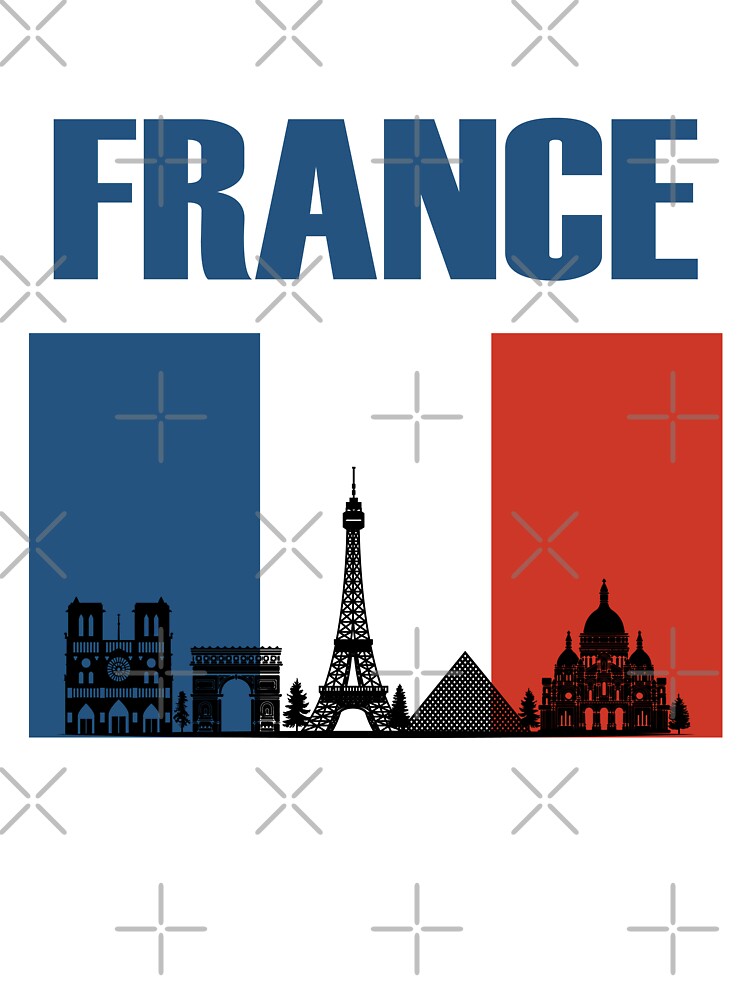 Flag Of France French T-Shirt With Paris Skyline Flag Of France French T-Shirt With Paris Skyline